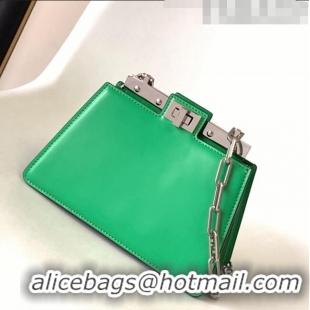 Cheapest Fendi Peekaboo Cut Petite Mini Bag in Glossy Leather F3109 Green 2023 