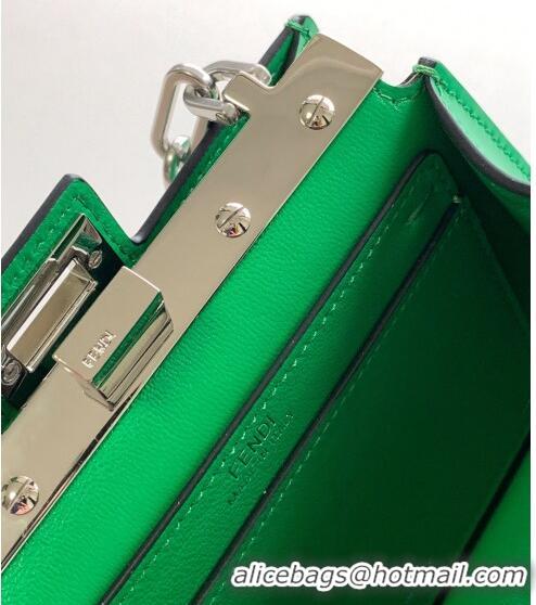 Cheapest Fendi Peekaboo Cut Petite Mini Bag in Glossy Leather F3109 Green 2023 