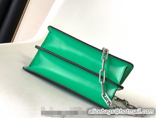 Cheapest Fendi Peekaboo Cut Petite Mini Bag in Glossy Leather F3109 Green 2023 