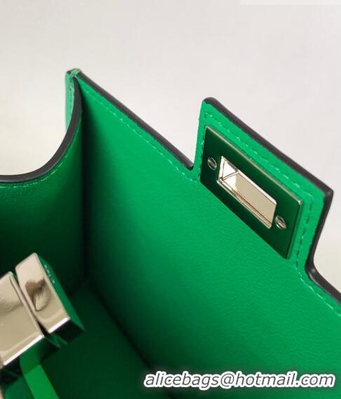 Cheapest Fendi Peekaboo Cut Petite Mini Bag in Glossy Leather F3109 Green 2023 