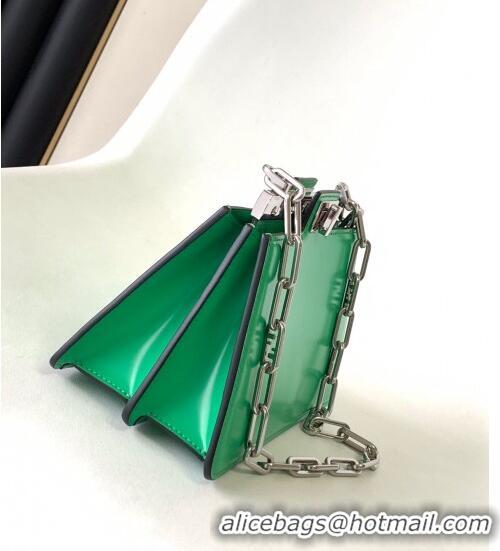 Cheapest Fendi Peekaboo Cut Petite Mini Bag in Glossy Leather F3109 Green 2023 