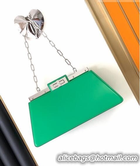 Lower Price Fendi Peekaboo Cut Medium Bag in Glossy Leather F3111 Green 2023