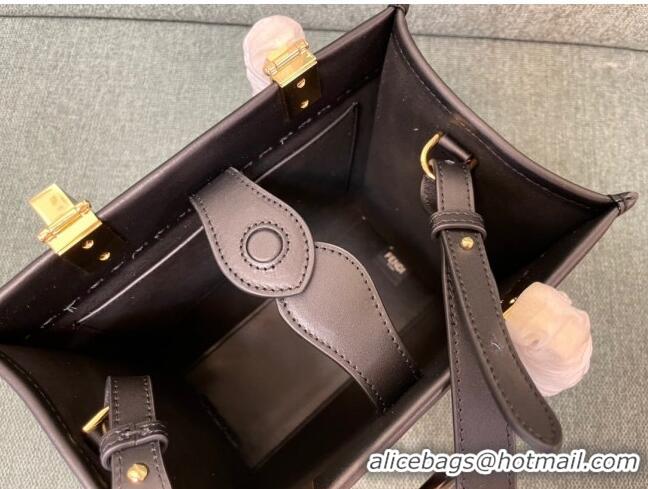 Top Grade Fendi Sunshine Leather Small Shopper Tote Bag F3123 Black 2023