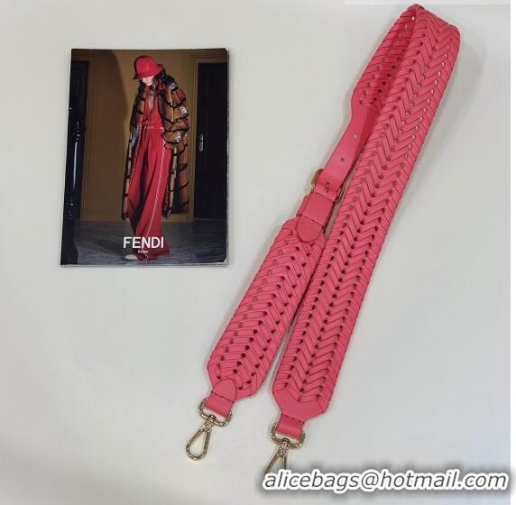 Luxury Cheap Fendi Strap You Shoulder Strap in Braided Leather 9001 Pink 2023