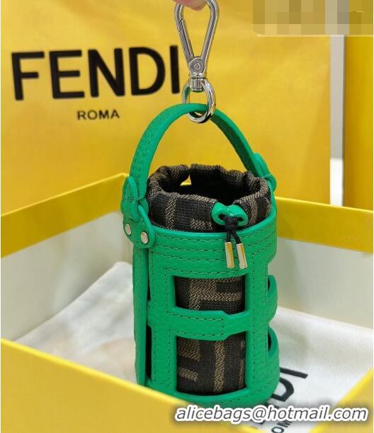 Popular Style Fendi Bucket bag Charm in Leather and FF Fabric 6803 Green 2023