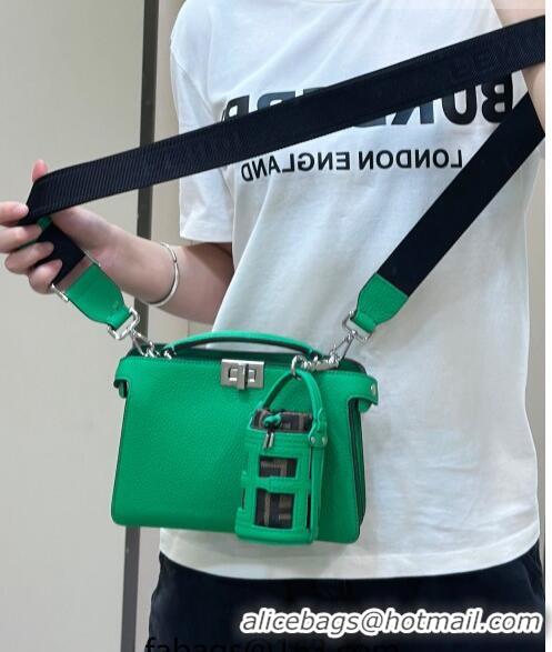 Popular Style Fendi Bucket bag Charm in Leather and FF Fabric 6803 Green 2023