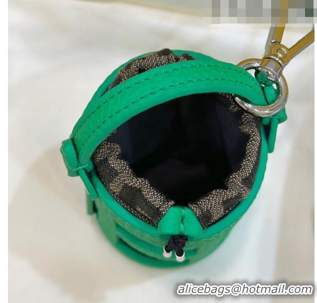 Popular Style Fendi Bucket bag Charm in Leather and FF Fabric 6803 Green 2023