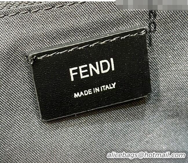 Good Product Fendi Drawstring Backpack Medium Bag in FF Denim 8583S Dark Blue 2022