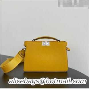 Buy Discount Fendi Peekaboo ISeeU XCross Bag in Grained Leather F6120 Yellow 2023