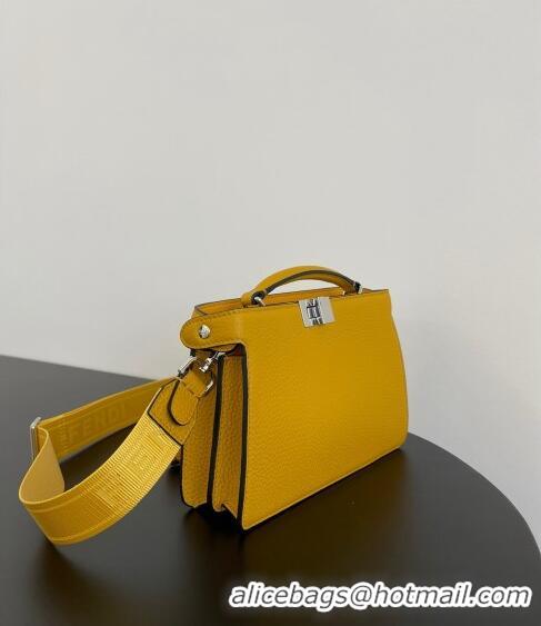 Buy Discount Fendi Peekaboo ISeeU XCross Bag in Grained Leather F6120 Yellow 2023