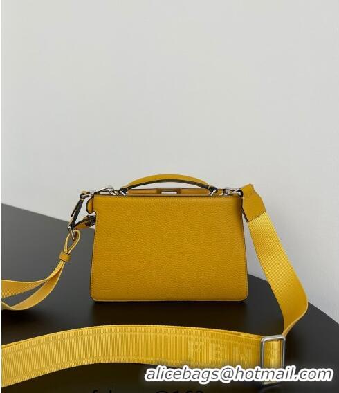 Buy Discount Fendi Peekaboo ISeeU XCross Bag in Grained Leather F6120 Yellow 2023