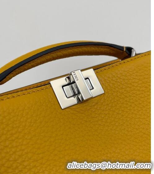 Buy Discount Fendi Peekaboo ISeeU XCross Bag in Grained Leather F6120 Yellow 2023