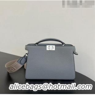 Good Taste Fendi Peekaboo ISeeU XCross Bag in Grained Leather F6120 Grey 2023