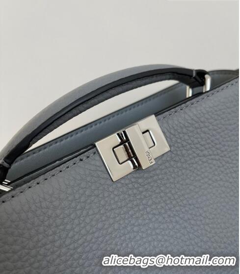 Good Taste Fendi Peekaboo ISeeU XCross Bag in Grained Leather F6120 Grey 2023