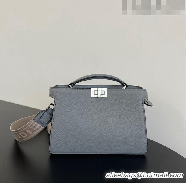 Good Taste Fendi Peekaboo ISeeU XCross Bag in Grained Leather F6120 Grey 2023