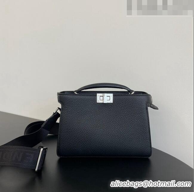 Super Quality Fendi Peekaboo ISeeU XCross Bag in Grained Leather F6120 Black 2023