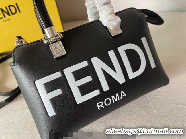 New Fashion Fendi By The Way Leather Mini Boston Bag F0072 Black/White 2023