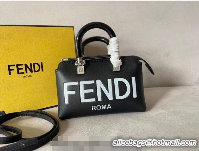 New Fashion Fendi By The Way Leather Mini Boston Bag F0072 Black/White 2023