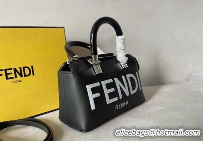 New Fashion Fendi By The Way Leather Mini Boston Bag F0072 Black/White 2023