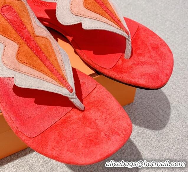 Duplicate Hermes Sandales Garden Suede Flat Sandals Orange 426015Duplicate Hermes Sandales Garden Suede Flat Sandals Ora