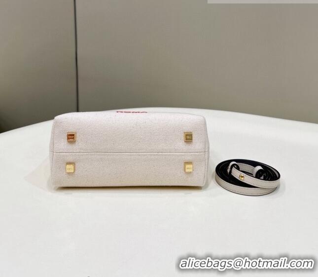 Super Quality Fendi By The Way Canvas Mini Boston Bag F0076 White/Pink 2023