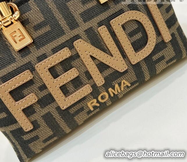 Super Quality Fendi By The Way Mini Boston Bag in FF Fabric 0630 Brown 2023