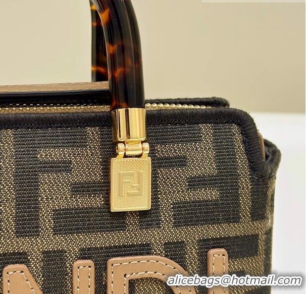 Super Quality Fendi By The Way Mini Boston Bag in FF Fabric 0630 Brown 2023