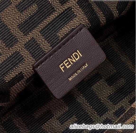 Good Product Fendi First Small Leather Bag with Python-Look Printed F F0100 Black 2023