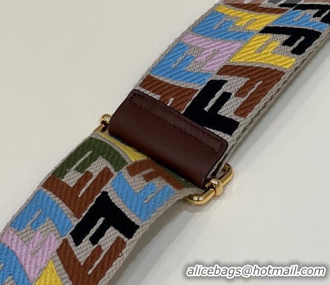 Good Product Fendi Vertical Strap You Shoulder Strap with FF embroidery 911 Multicolor 2023