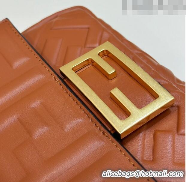 Top Quality Cheap Fendi Baguette Mini Nappa Leather Bag 0135AS Caramel Brown 2023