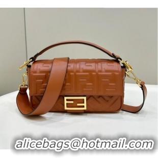 Top Quality Promotional Fendi Baguette Medium Nappa Leather Bag 0135AM Caramel Brown 2023