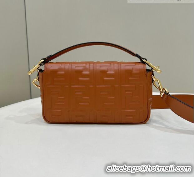 Top Quality Promotional Fendi Baguette Medium Nappa Leather Bag 0135AM Caramel Brown 2023