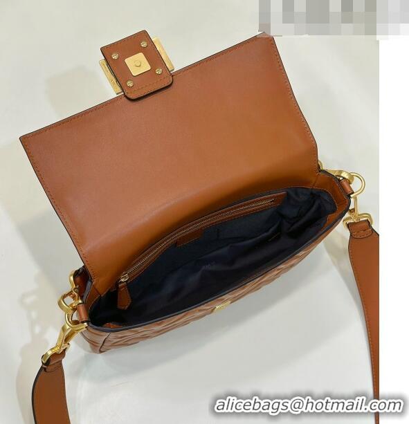 Top Quality Promotional Fendi Baguette Medium Nappa Leather Bag 0135AM Caramel Brown 2023