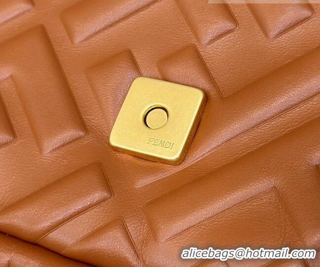 Top Quality Promotional Fendi Baguette Medium Nappa Leather Bag 0135AM Caramel Brown 2023