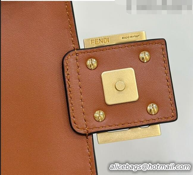 Top Quality Promotional Fendi Baguette Medium Nappa Leather Bag 0135AM Caramel Brown 2023