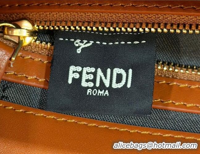 Top Quality Promotional Fendi Baguette Medium Nappa Leather Bag 0135AM Caramel Brown 2023