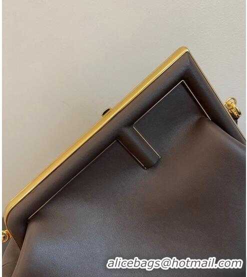 Reasonable Price Fendi First Medium Leather Bag 128L Coffee Brown 2023