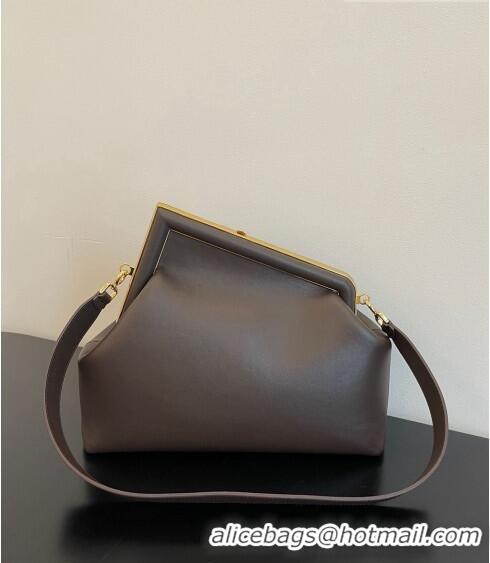 Reasonable Price Fendi First Medium Leather Bag 128L Coffee Brown 2023