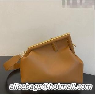 Popular Style Fendi First Medium Leather Bag 128L Tan Brown 2023