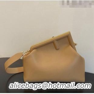 Best Luxury Fendi First Medium Leather Bag 128L Dark Beige 2023