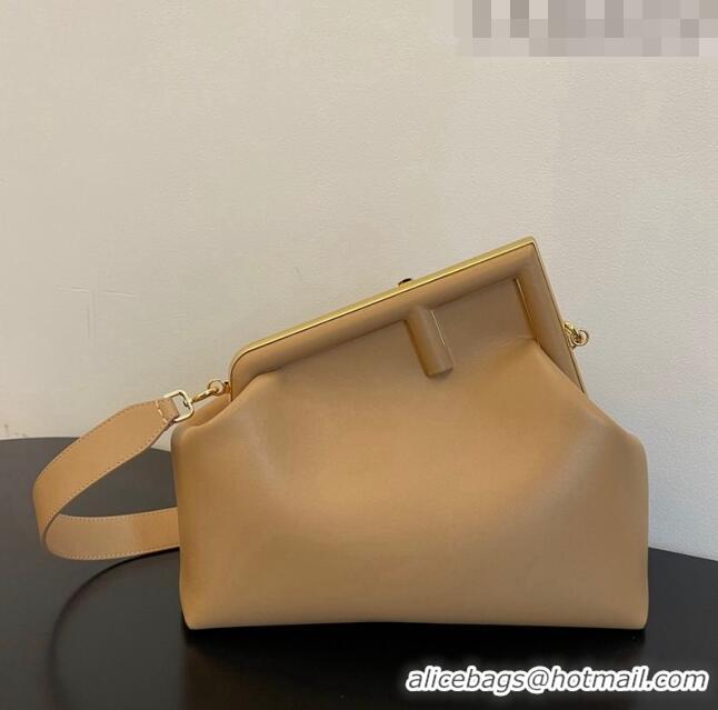 Best Luxury Fendi First Medium Leather Bag 128L Dark Beige 2023