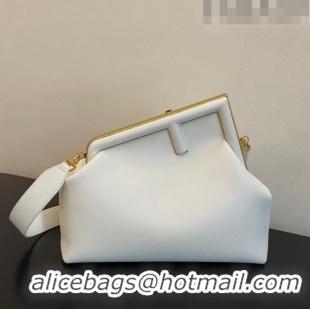 Super Quality Fendi First Medium Leather Bag 128L White 2023