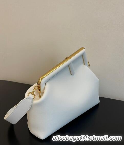 Super Quality Fendi First Medium Leather Bag 128L White 2023