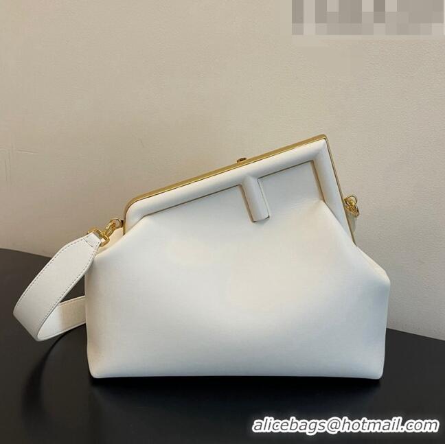 Super Quality Fendi First Medium Leather Bag 128L White 2023