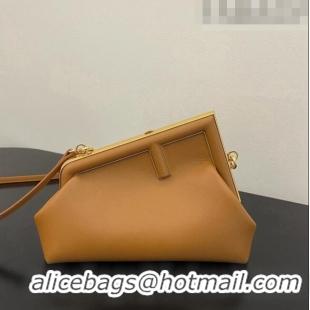 Spot Bulk Fendi First Small Leather Bag 128M Tan Brown 2023