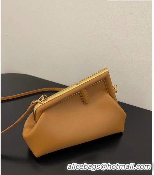 Spot Bulk Fendi First Small Leather Bag 128M Tan Brown 2023