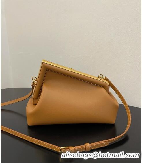 Spot Bulk Fendi First Small Leather Bag 128M Tan Brown 2023