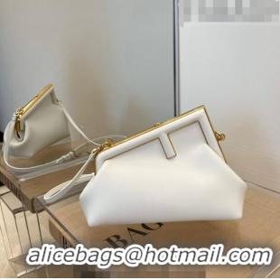 Free Shipping Discount Fendi First Small Leather Bag 128M White 2023