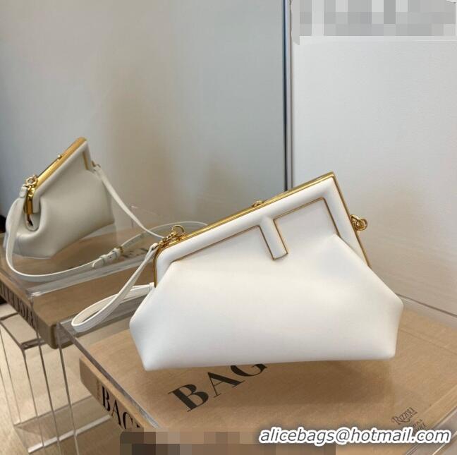 Free Shipping Discount Fendi First Small Leather Bag 128M White 2023