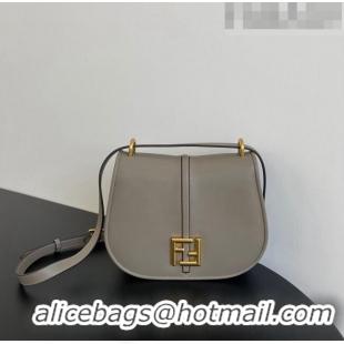 Top Quality Fendi C' mon Medium Satchel Bag in Smooth and Full-grain Leather F1035 Grey 2023